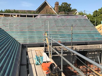 A completed pitched tiled roof in Colchester by Bradshaw Roofing